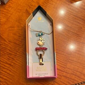 True to Form Gold Necklace badge holder